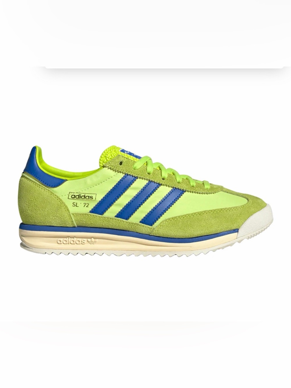 adidas SL '72 Neon Green with Blue Stripes